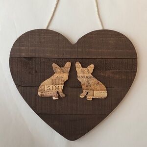 French Bulldog Heart Wine Cork Wall Art
